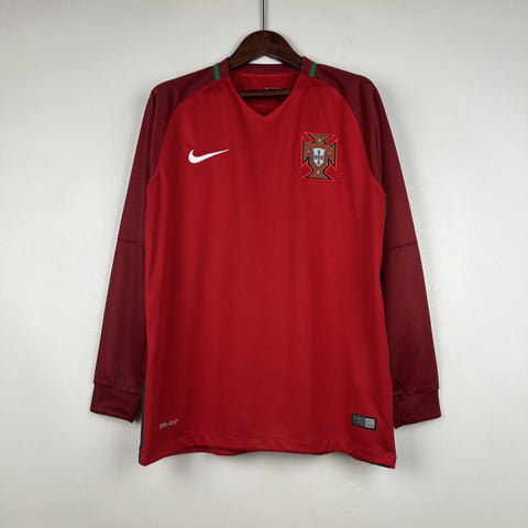 Camiseta Retro Portugal Home Manga larga 16/17